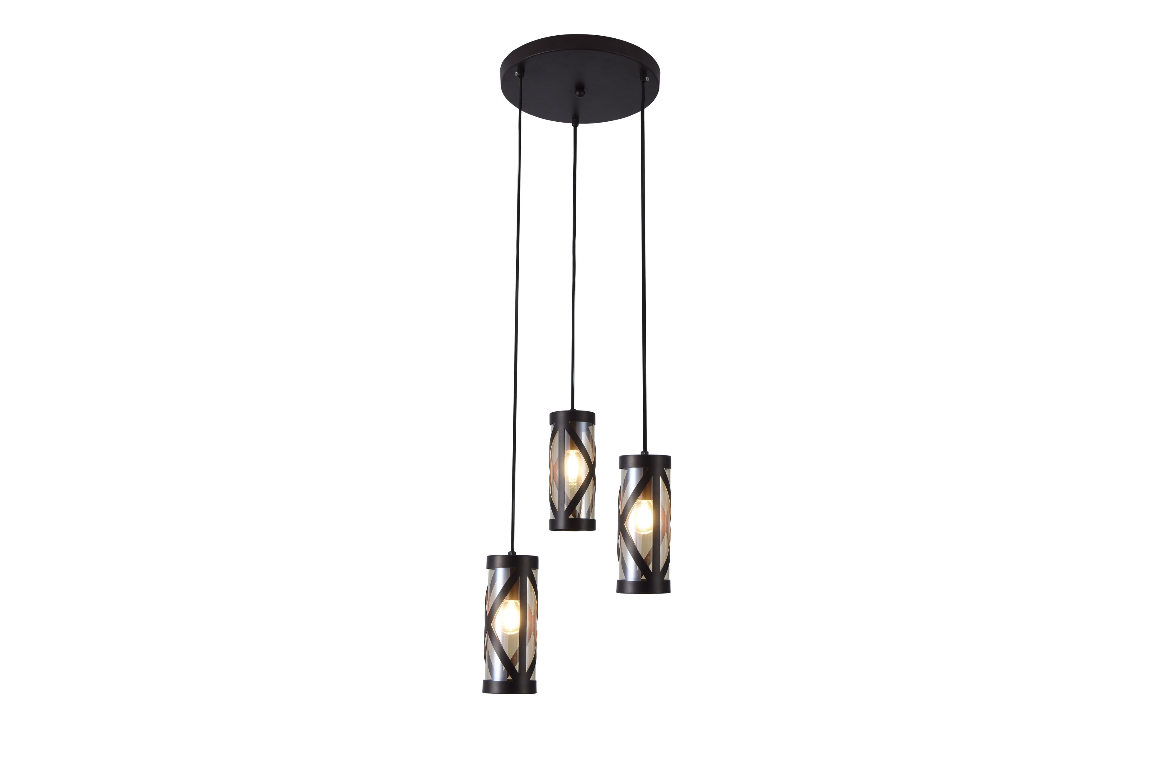Пендел Rabalux Oberon E14 3x40W кафяв
