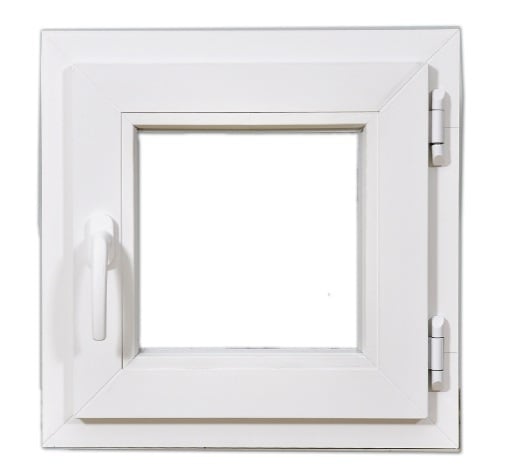 Трикамерен PVC прозорец за баня 51x51см
