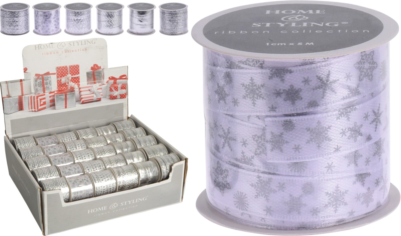 Коледна панделка Silver 5м