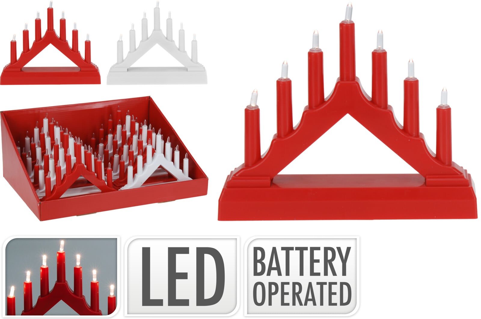 Коледен LED свещник Bridge 13см