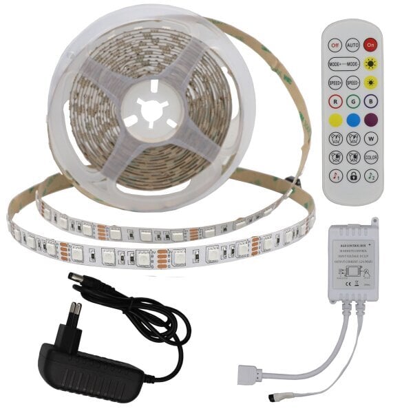 Комплект LED 60 RGB лента Optonica с адаптер, IR контролер и дистанционно