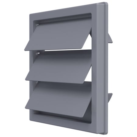 Изходна решетка с жалюзи и фланец ASA plastic 1515K12.5F ø125/150х150мм сива 