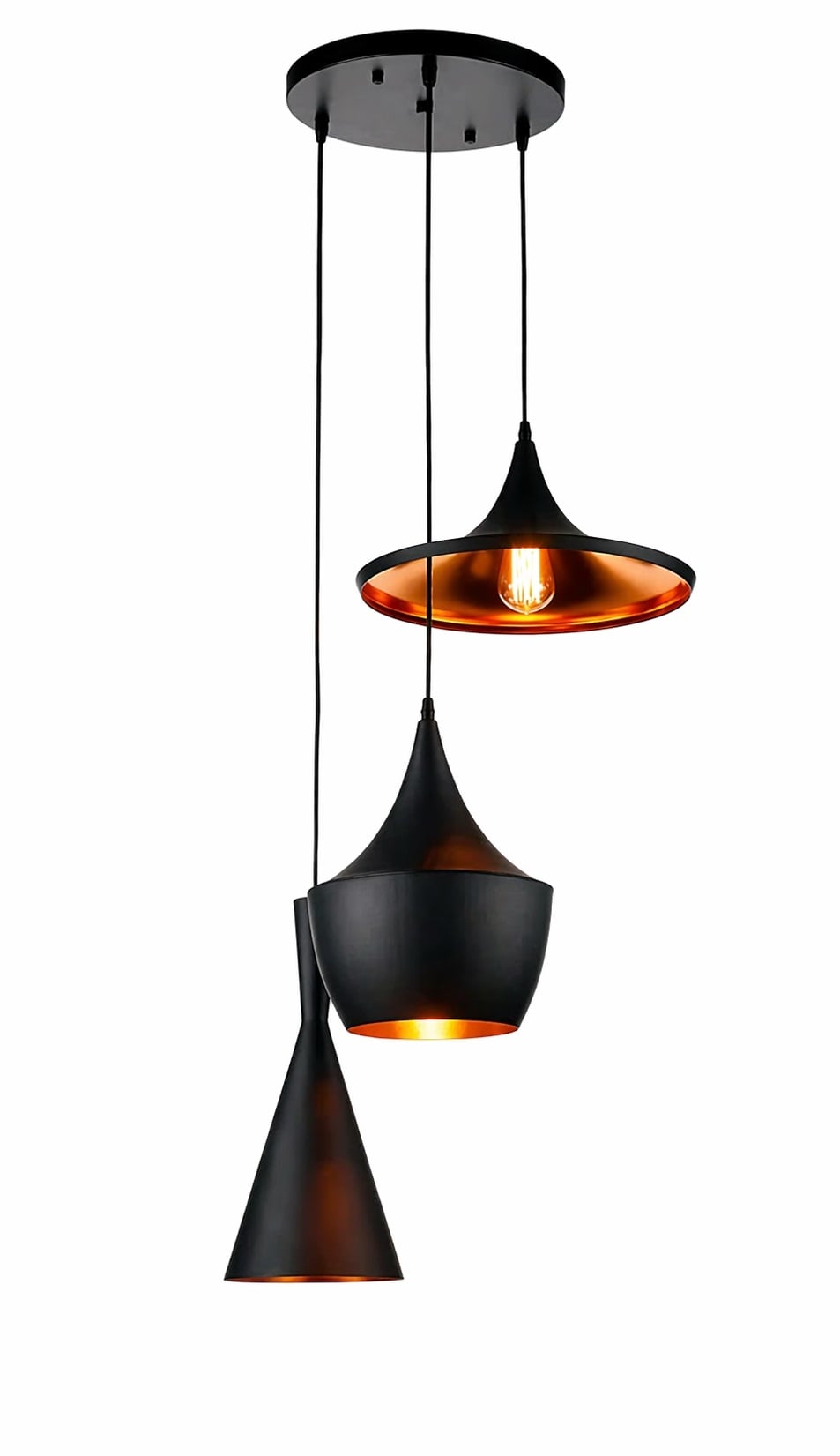 Осветително тяло Ziel Lighting C1517/3 BK E27 черно 