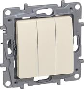 Механизъм за троен ключ Legrand Niloe крем
