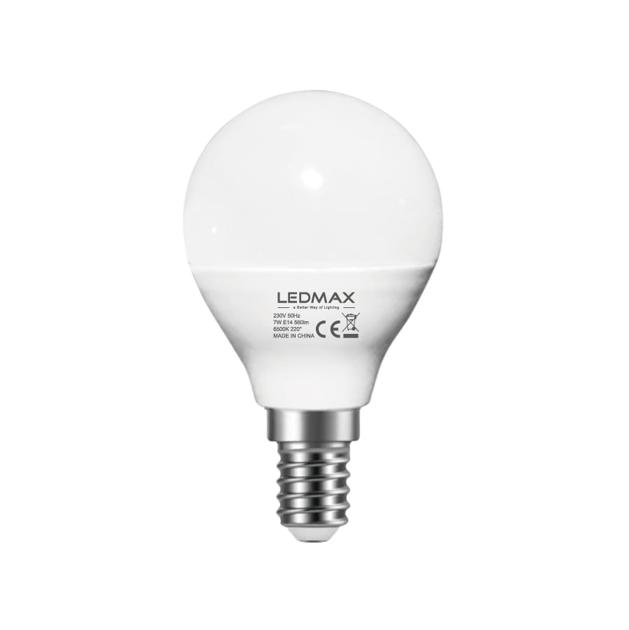 LED крушка LEDMax Е14 7W 6500K G45 CE/EMC