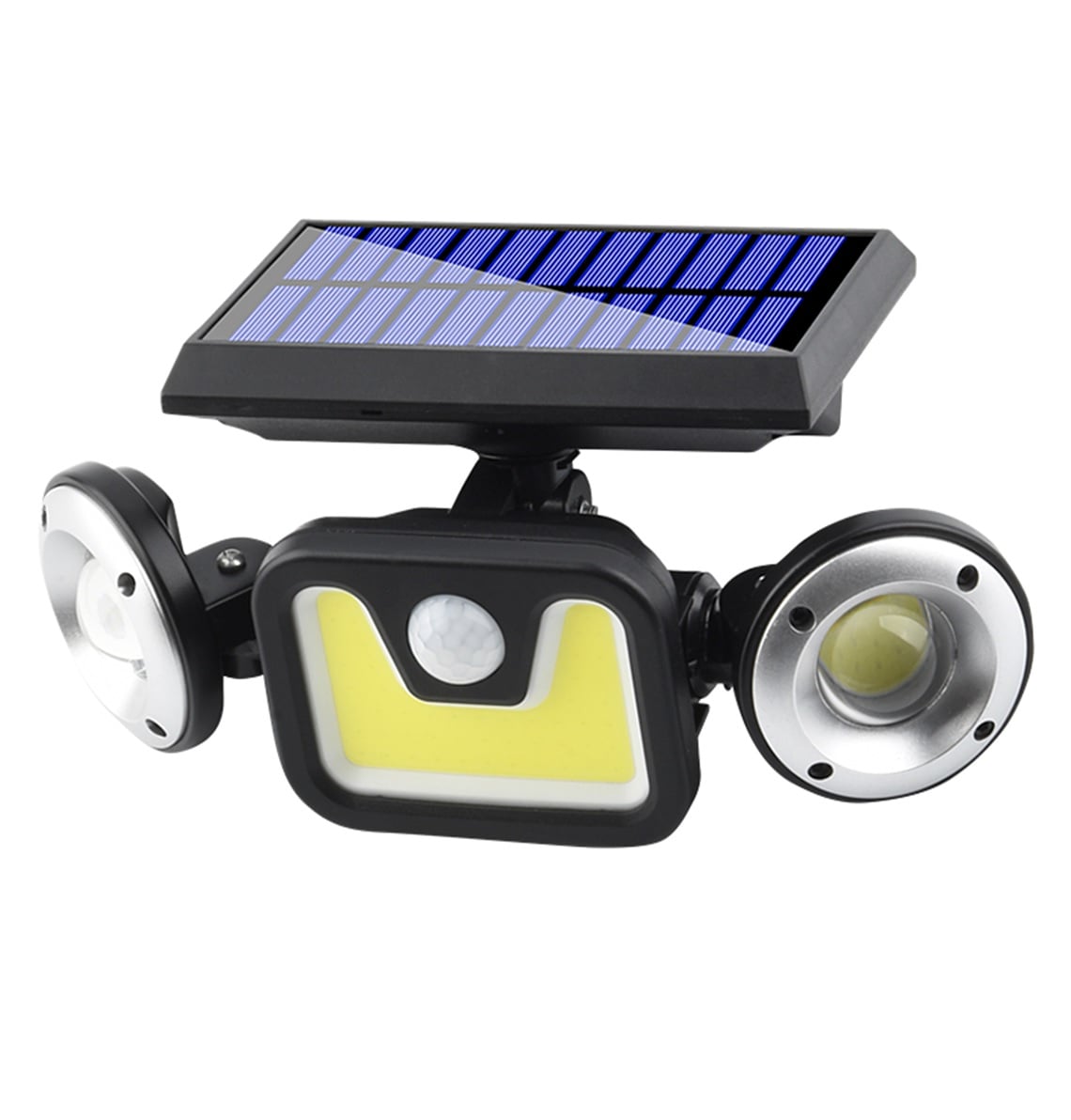 LED соларен прожектор с датчик за движение / три секции 15W COB 6000-6500K IP65