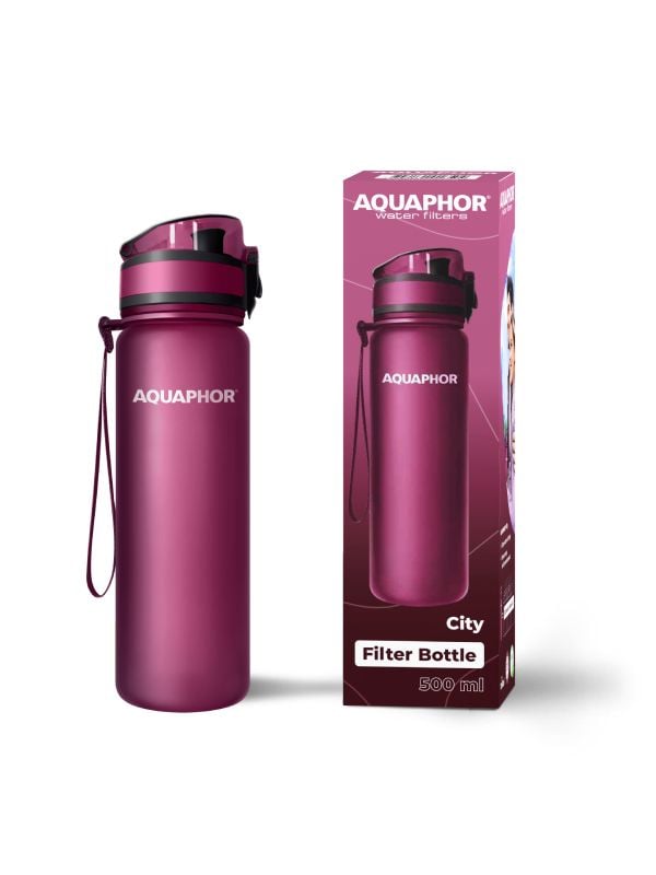 Филтрираща бутилка Aquaphor City Tritan рубинена 0.5 л