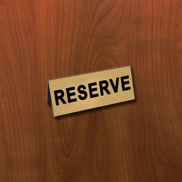 Табела Reserve 110x90мм месинг 