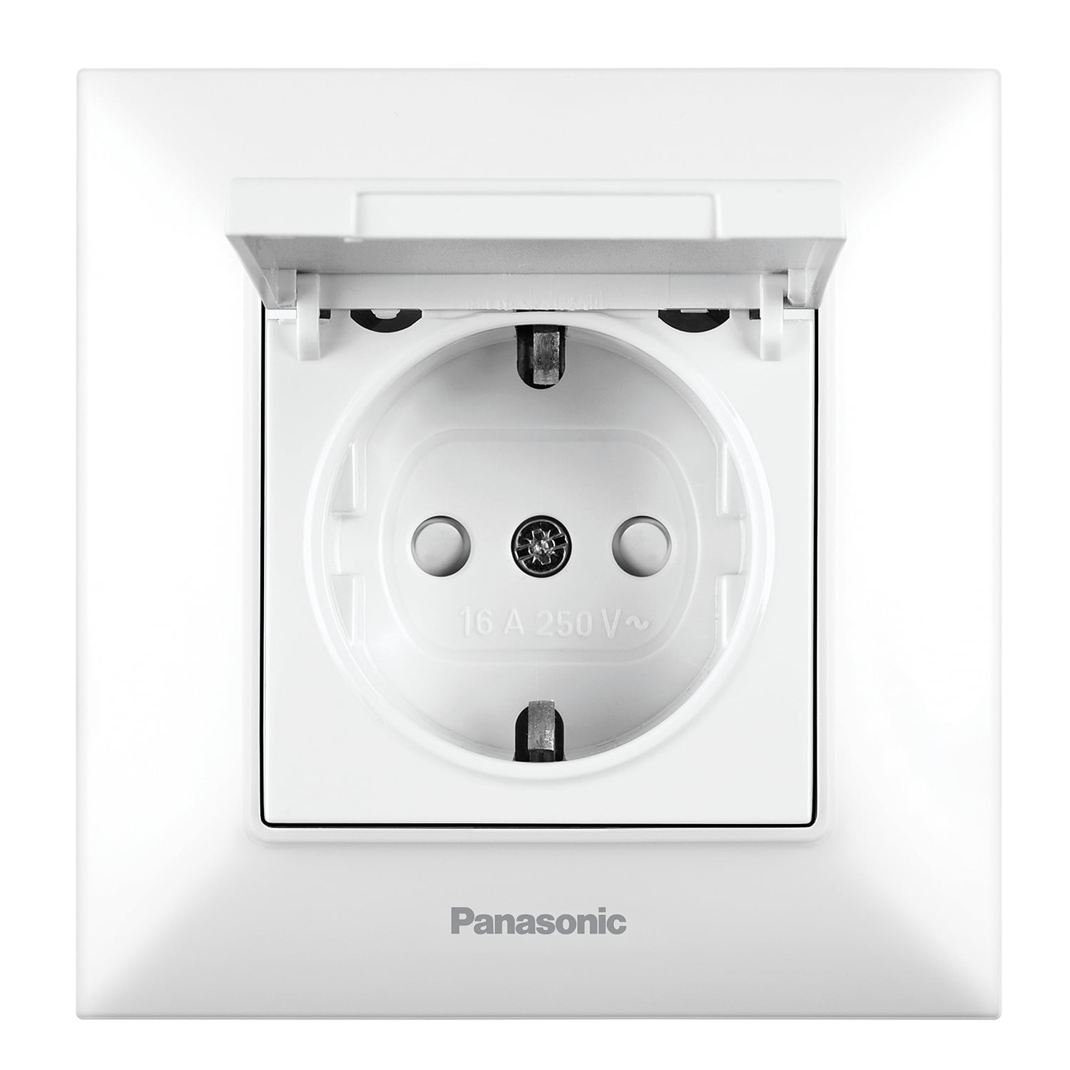 Единичен контакт с капак Аркедия Слим Panasonic бял 