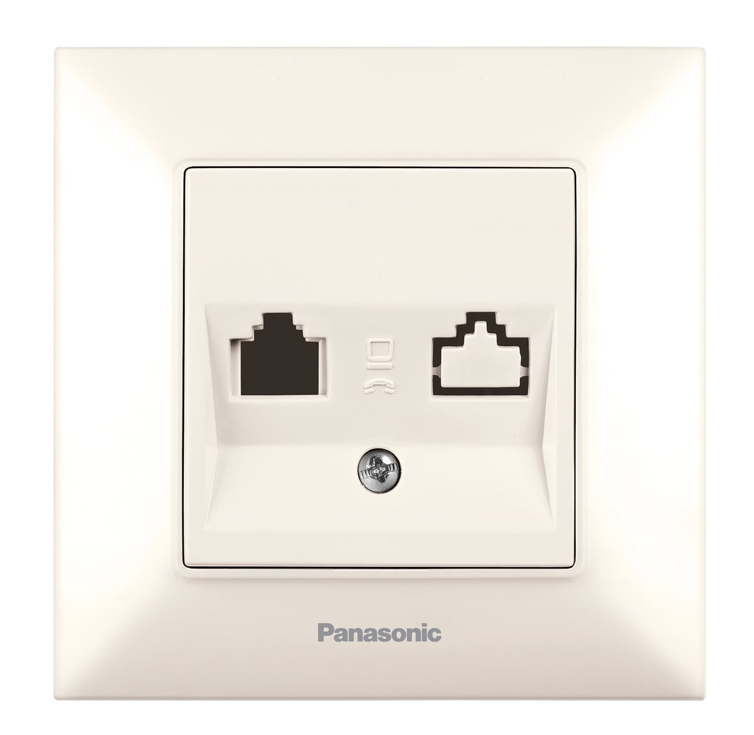 Телефонна розетка Cat3 RJ11 Аркедия Слим Panasonic крем