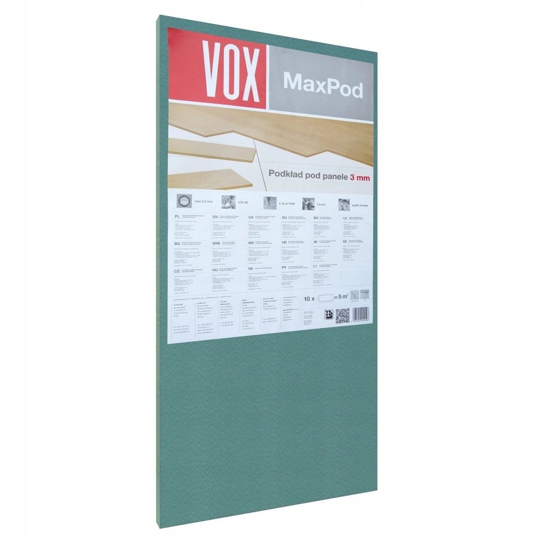 Подложка за ламинат XPS VOX MaxPod 100х50см 5мм 5кв.м/пакет
