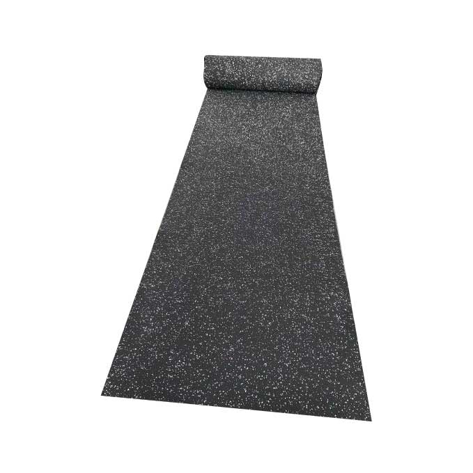 Гумена фитнес настилка Gym Matting черно-бяла / ширина 1м