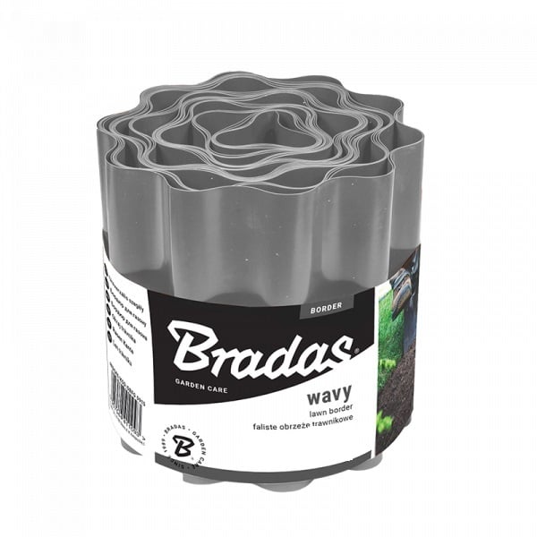 Ограничител за трева Bradas зиг-заг 10см x 9м / Сив