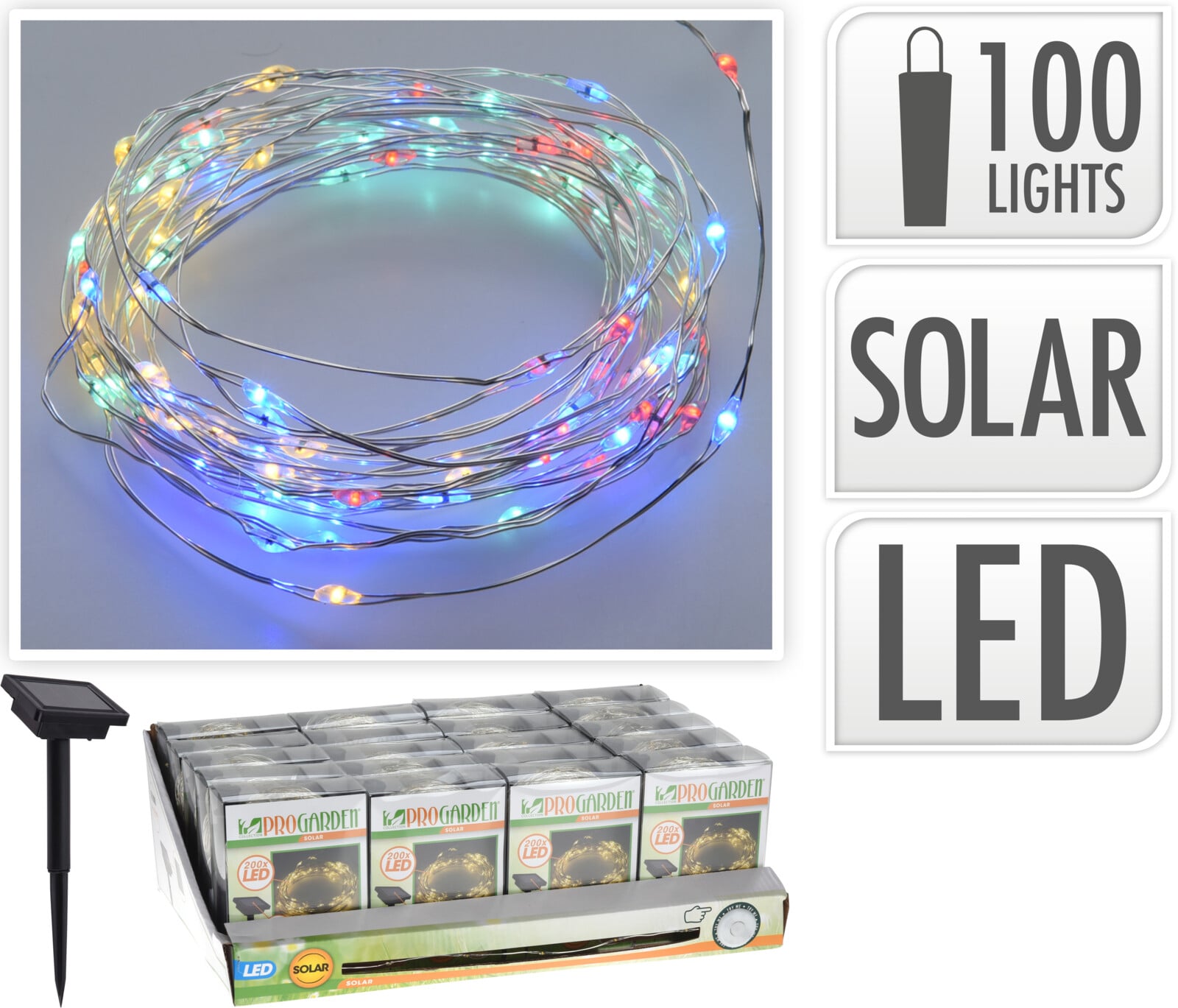 Соларна приказна верига с цветни LED лампи CZ6500710