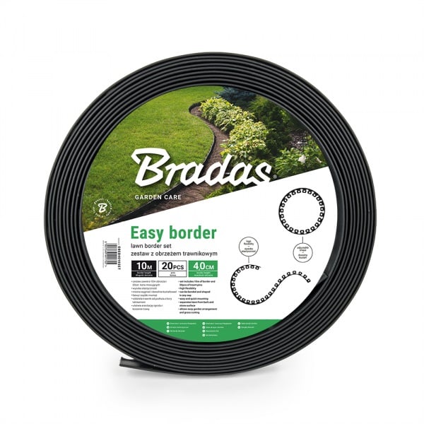 Ограничител за трева Bradas OBEB4010SET 4см x 10м / графит