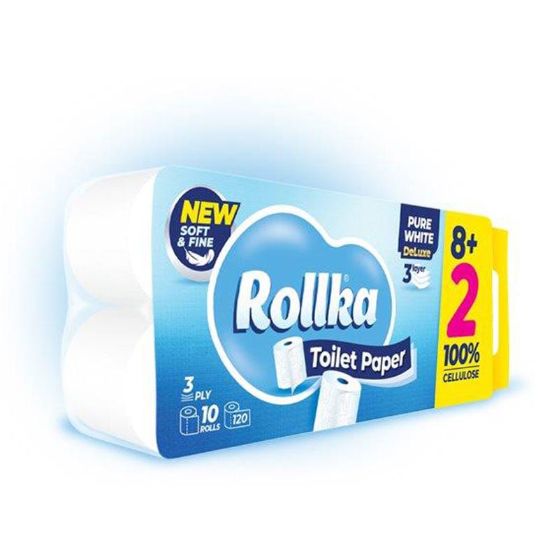 Тоалетна хартия Rollka бяла 10 броя