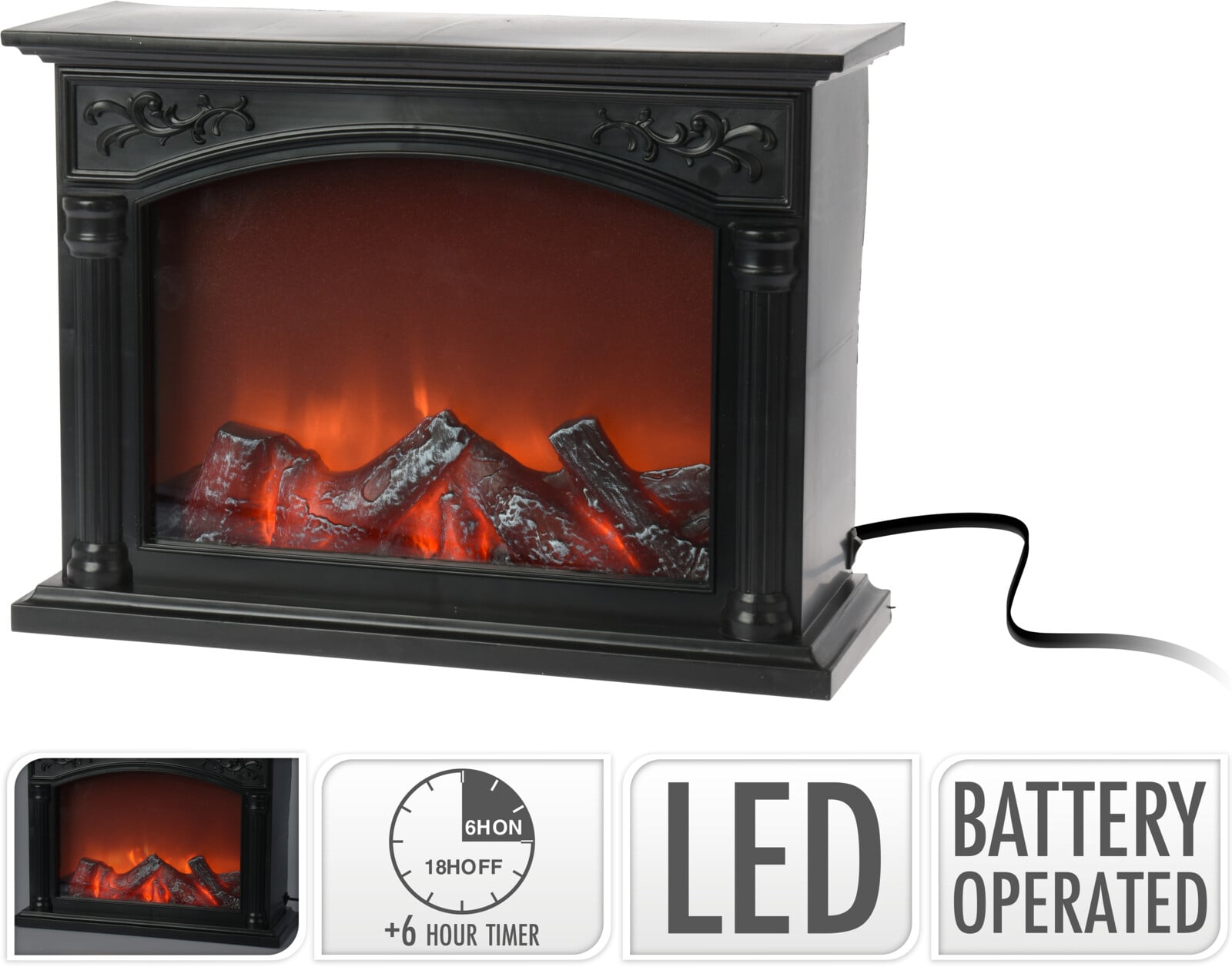 Коледна LED Декоративна камина 33x24см