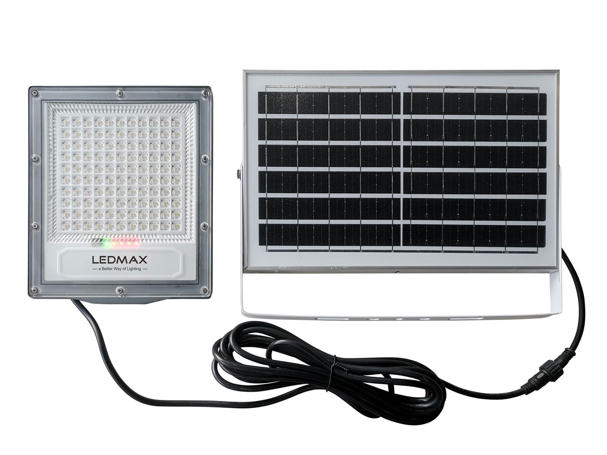 LED соларен прожектор 100W с панел 10W и дистанционно LEDMax IP66