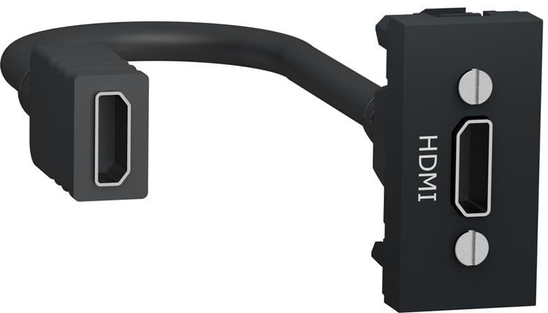 Розетка HDMI с кабел 15см 1 модул Schneider Unica антрацит 