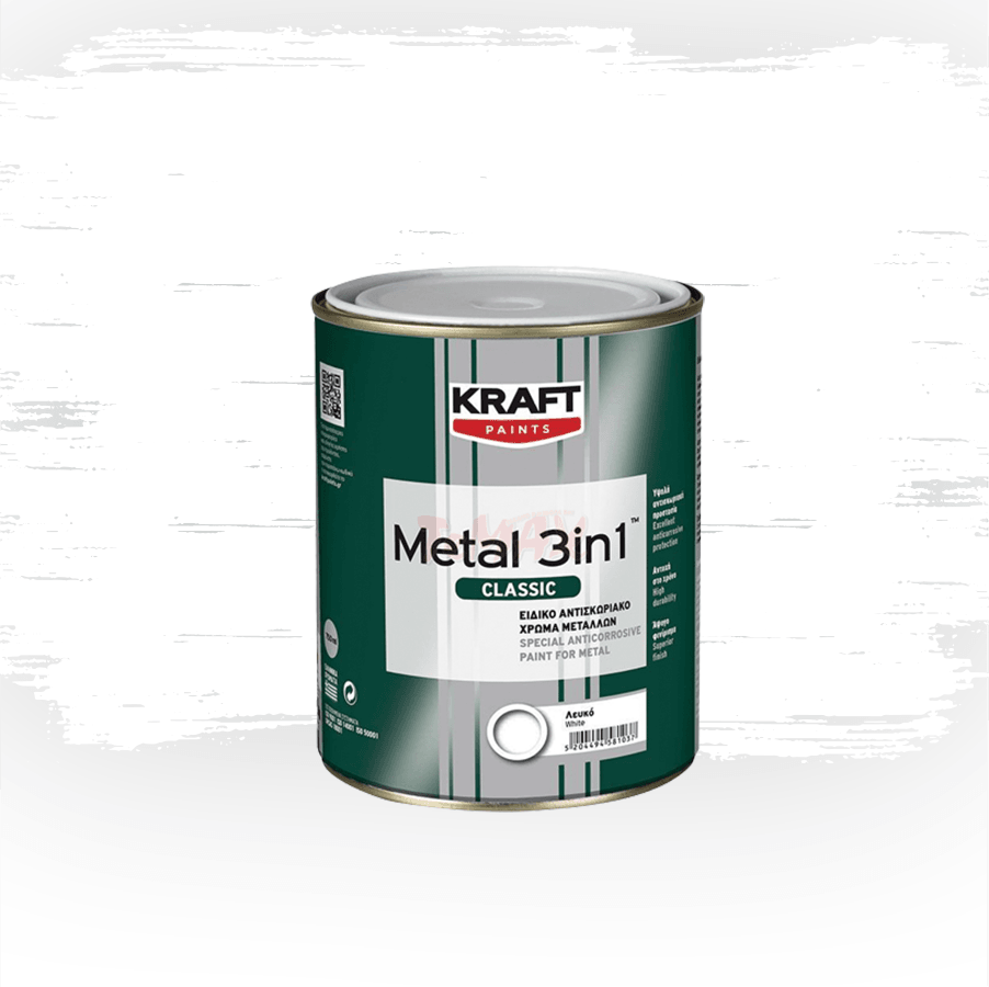 Емайллак 3 в 1 Kraft бял гланц 0.75л