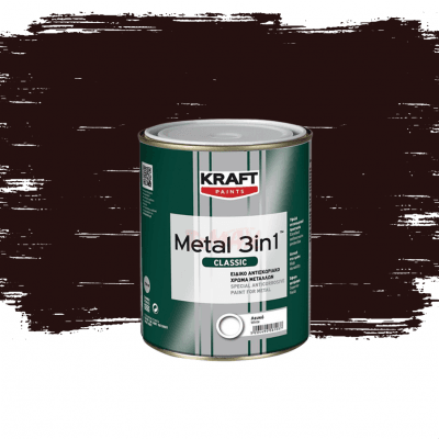 Емайллак 3 в 1 Kraft 320 кафяв гланц 0.75л