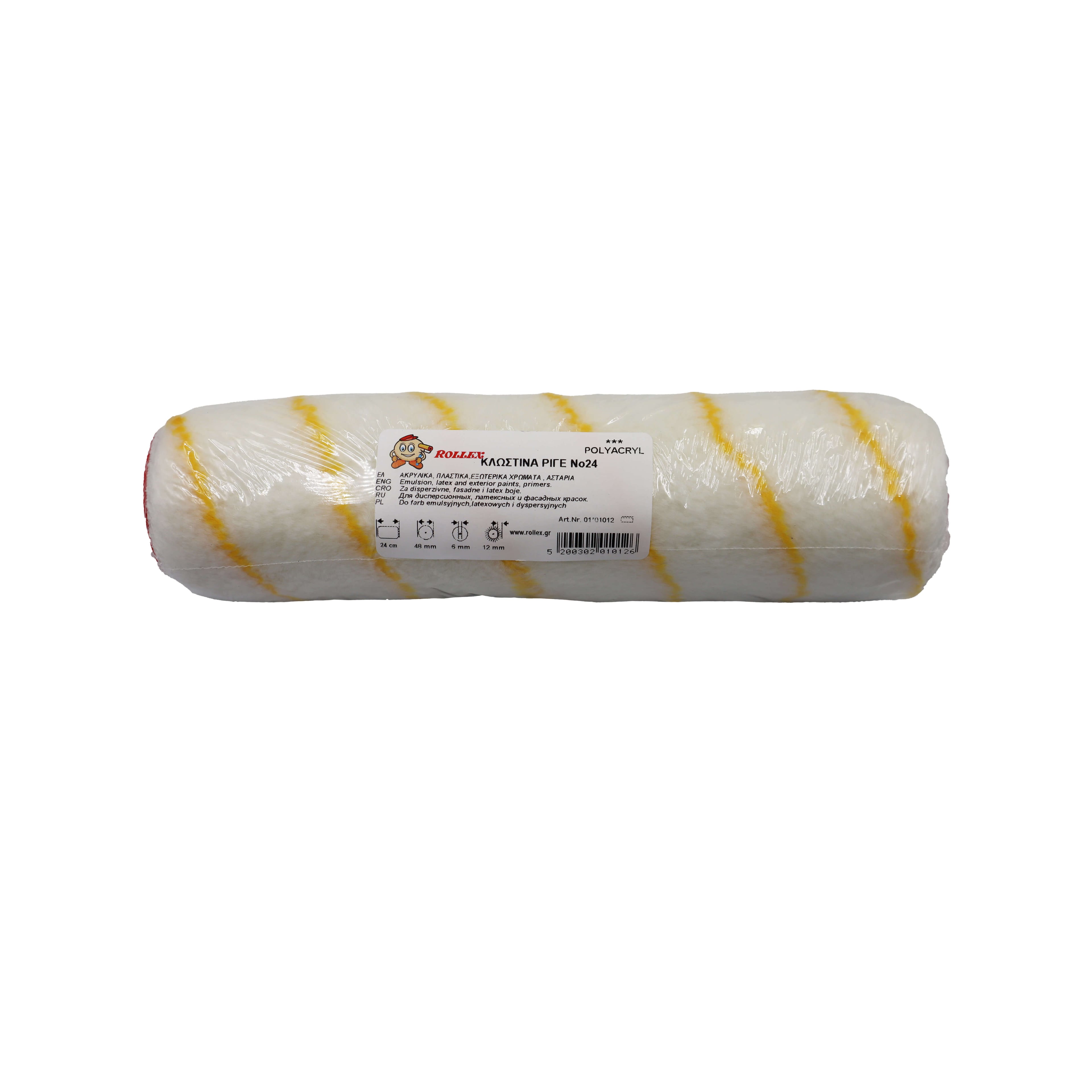 Ролка за валяк Rollex Thread Striped 24см 12мм