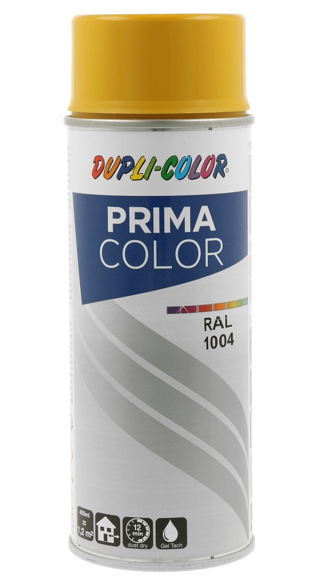 Спрей боя Dupli Color Prima RAL 1004 наситено жълто 400 мл