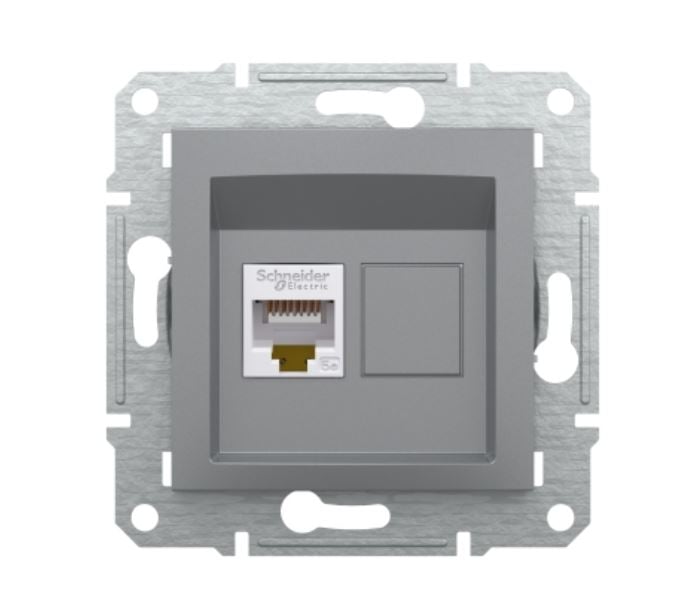Механизъм за компютърна розетка cat.5e Schneider Asfora EPH4300162 стомана