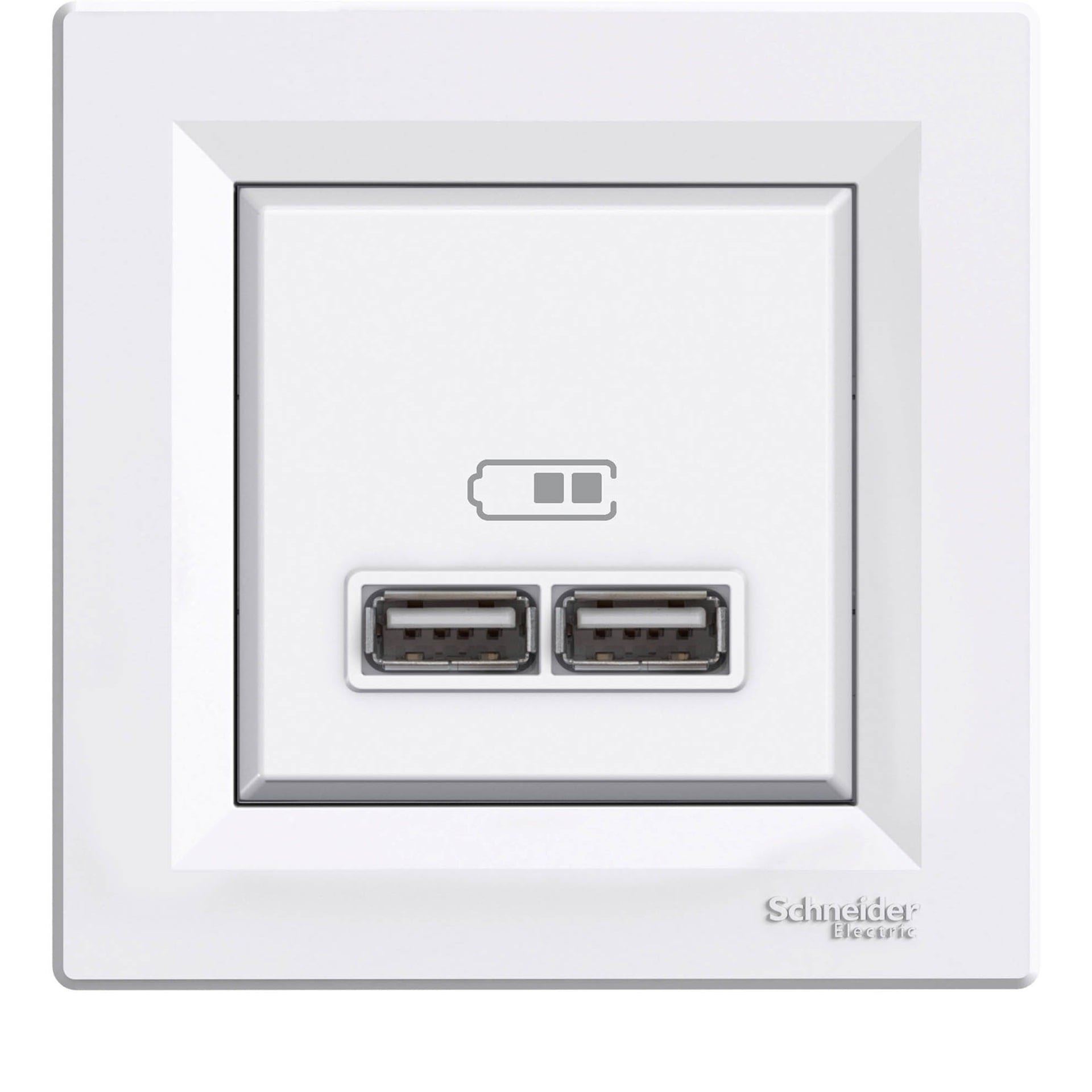 Розетка 2xUSB 2.1A Asfora EPH2700221 бял 