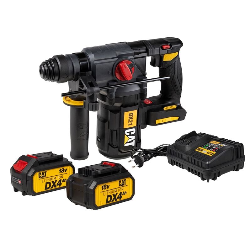 Акумулаторен безчетков перфоратор 4в1 CAT DX21 18V с 2 батерии и зарядно