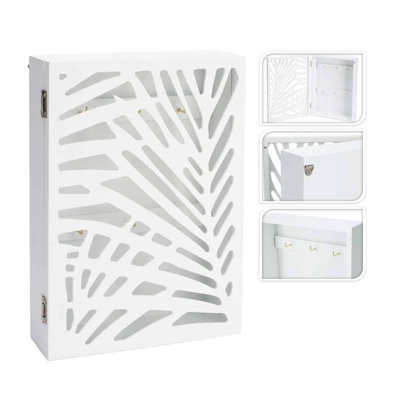Кутия за ключове MDF 27x19x6 см Бяла