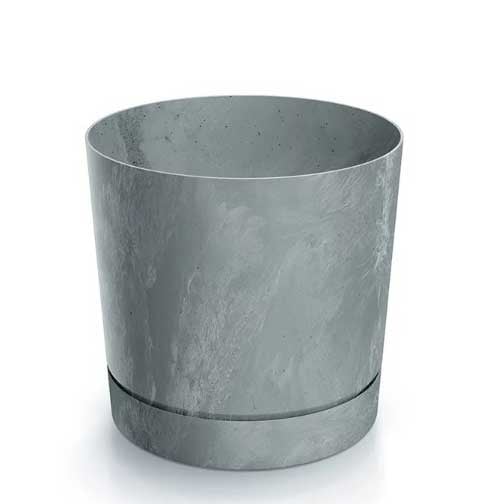 Саксия Tubo Beton Effect ø18см сива