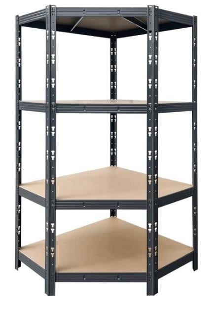 Метален ъглов стелаж Profi Black 1800/900/900/400 до 400кг на рафт