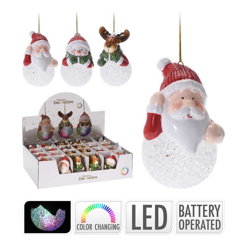 Коледна светеща декорация LED RGB 9см