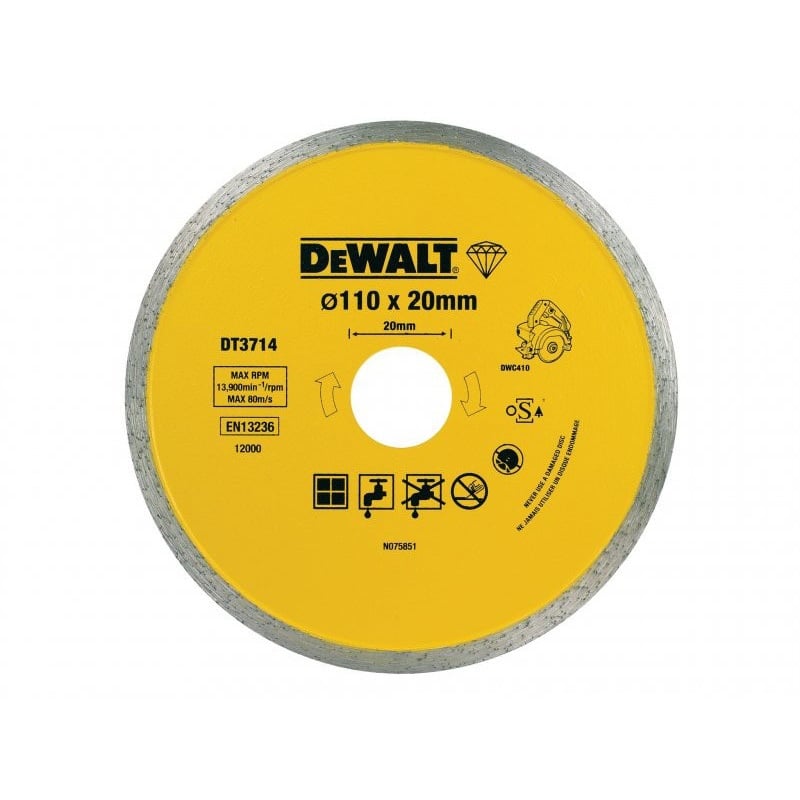 Диамантен диск за рязане на плочки DeWALT DT3714 ø110х20мм