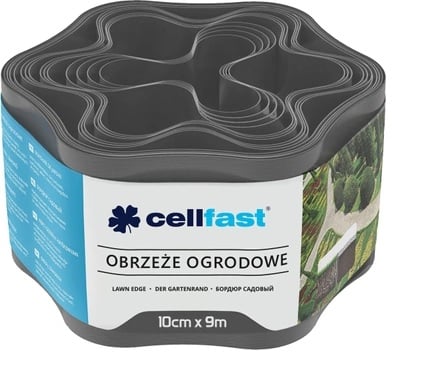 Ограничител за трева Cellfast зиг-заг 10см x 9м / Графит