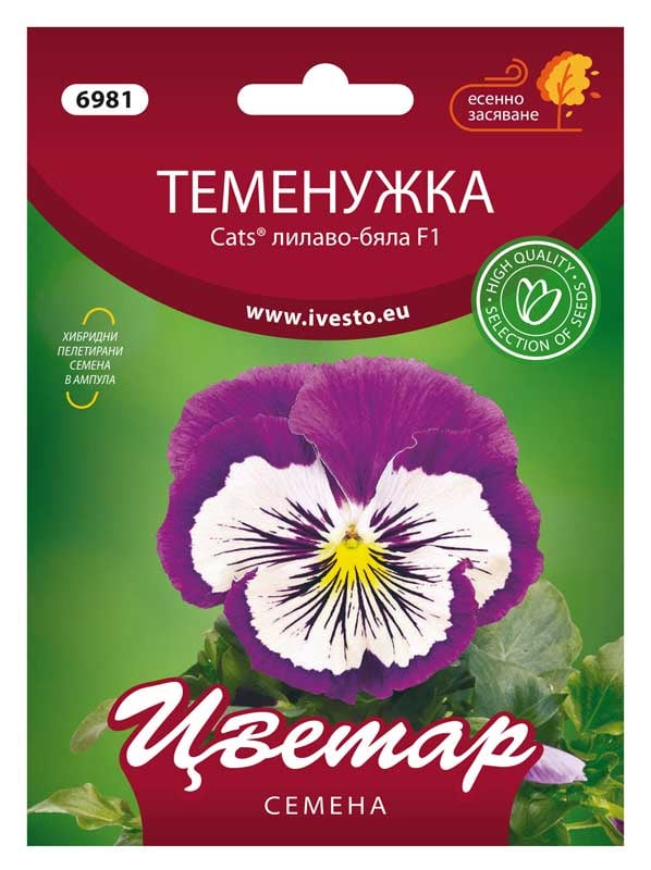 Семена Теменужка Cats лилаво и бяло F1