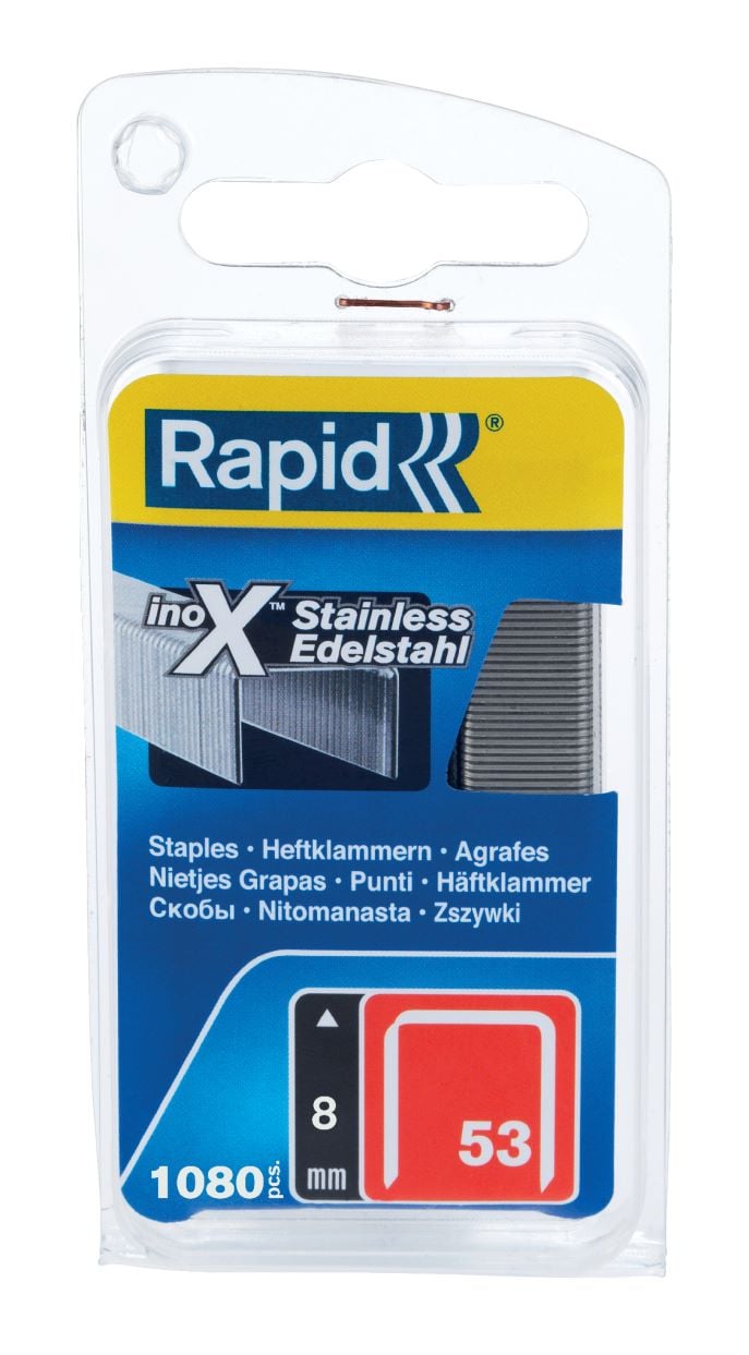 Скоби за такер Rapid 53/8мм инокс 1080 броя