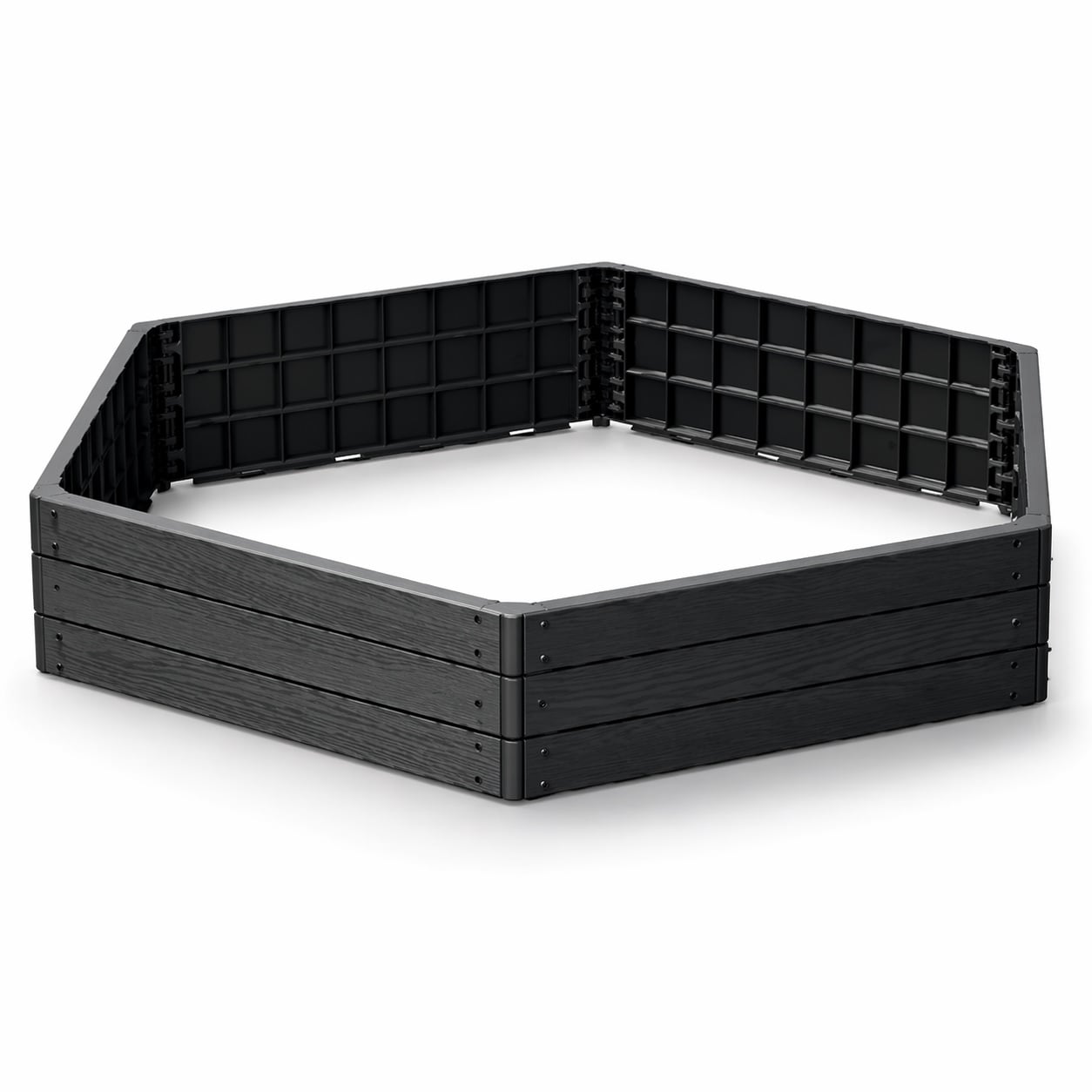Градинско цветно легло Woody Pile IBWH-S433 шестостен 1480x1290мм