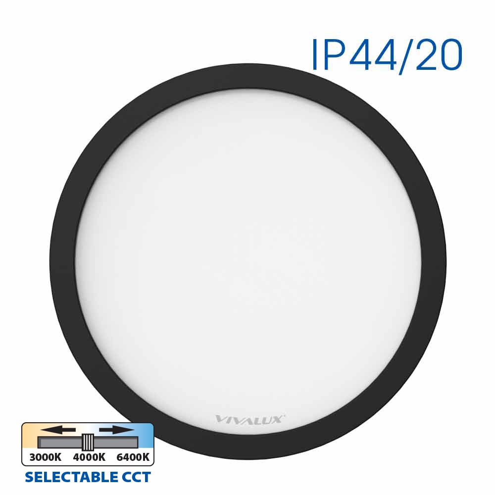 LED плафониера Vivalux Nebula 24W BK CCT-switch димируема черен