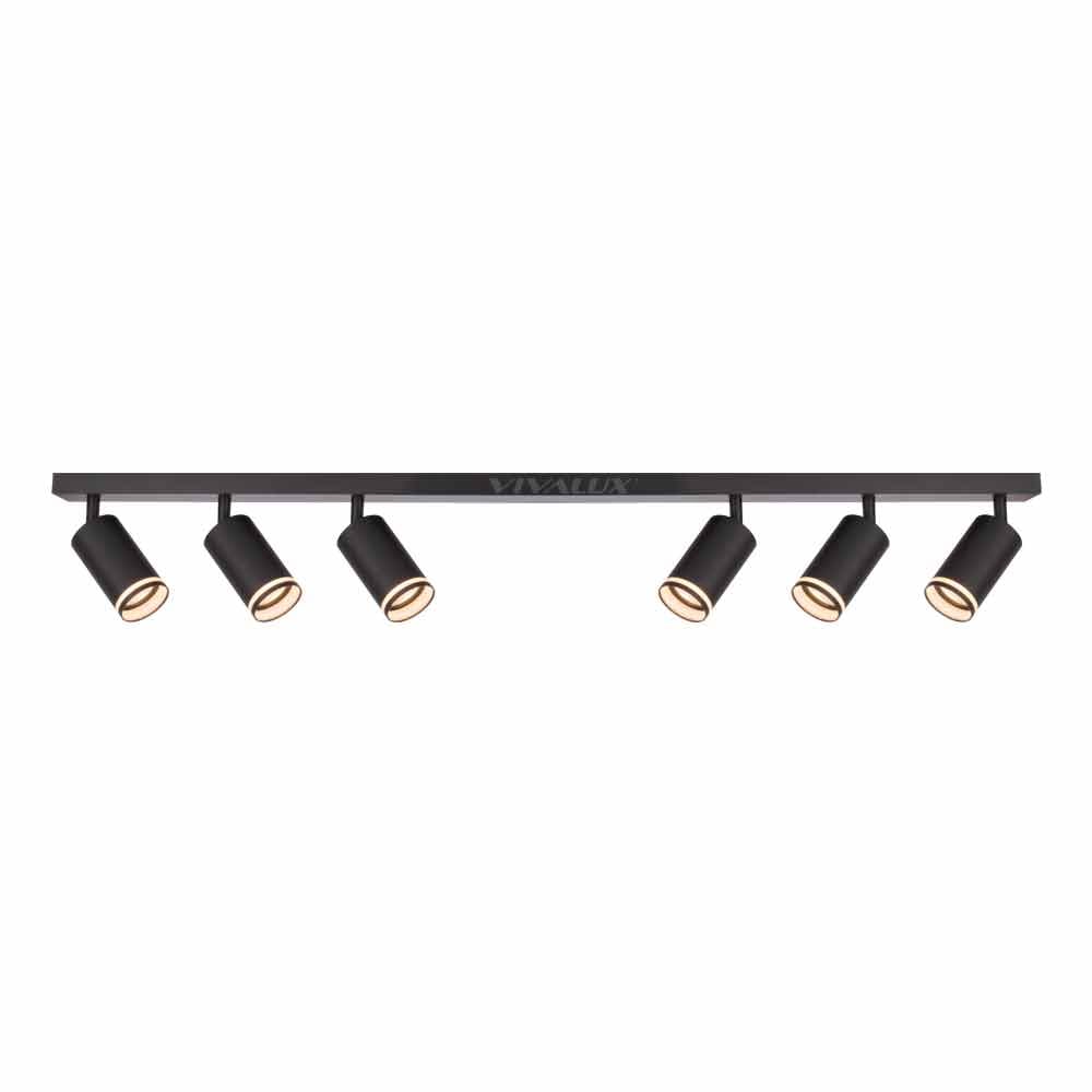 Линеен спот за таван Vivalux SP736-6L BK KING GU10 6x35W черен