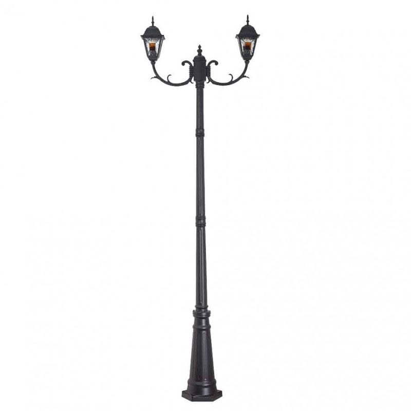 Градински стълб Lightex LUCCA II 2xE27 IP44 черен