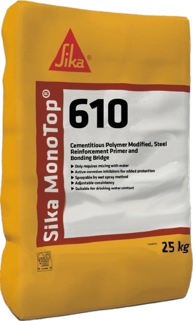 Свързващ грунд и корозионна защита на армировката Sika MonoTop 610 / 25 кг