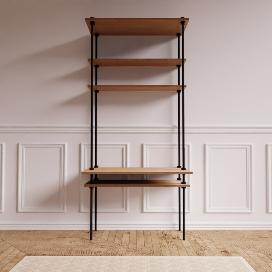 Стелаж метал + ЛПДЧ Deco Escritorio 185x85x35/52,5см / до 30кг на рафт