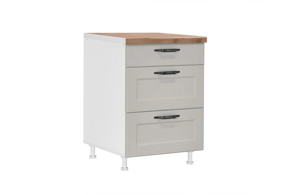 Долен кухненски шкаф с три чекмеджета Matis Contempo D60 3F пясък