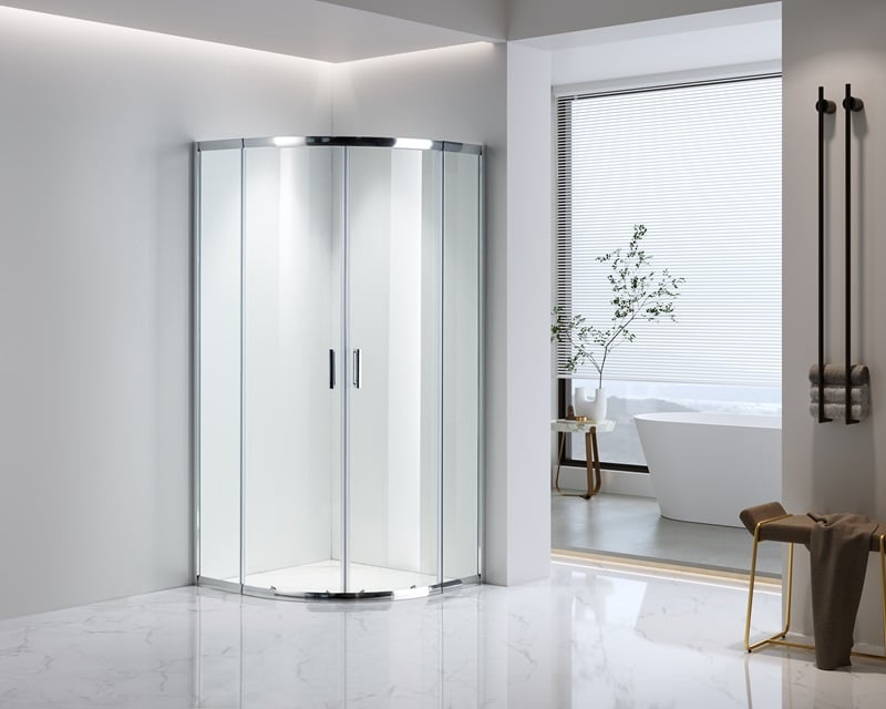 Овална душ кабина с плъзгащи врати без корито Cascada 85-90x85-90х190см прозрачно стъкло