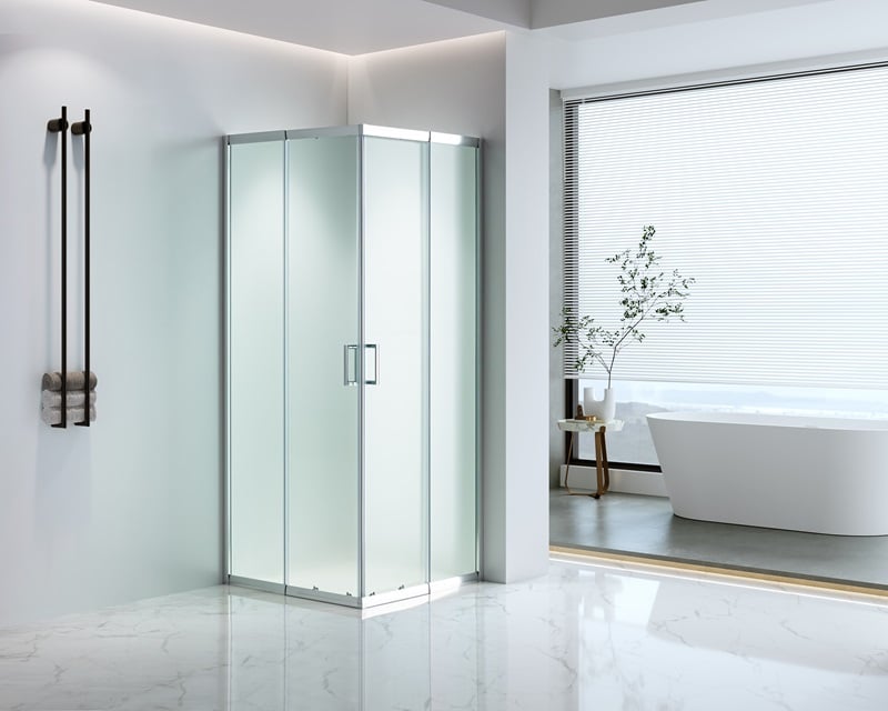 Квадратна душ кабина с плъзгащи врати без корито Cascada 80-90x80-90х190см мат 