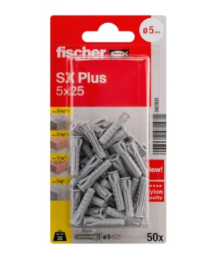 Дюбел Fischer SX 5x25 K NV 567821 / 50 броя