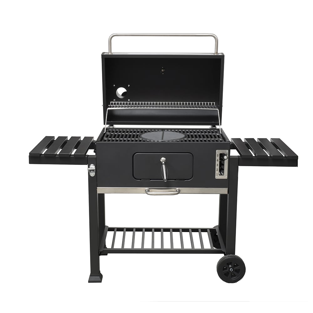 Барбекю на дървени въглища с чугунена плоча Ziel Grill KDL2006 черен мат 
