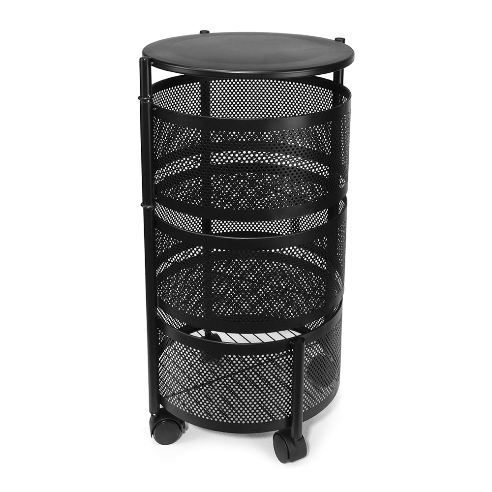Етажерка с 3 подвижни кошници Ziel Home Living черна